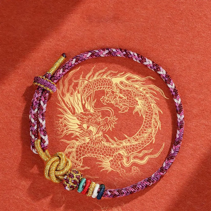 Buddha Stones Handmade Dunhuang Colorful Rope Protection Braid String Bracelet - BWOOOH - Purple Rope(Wrist