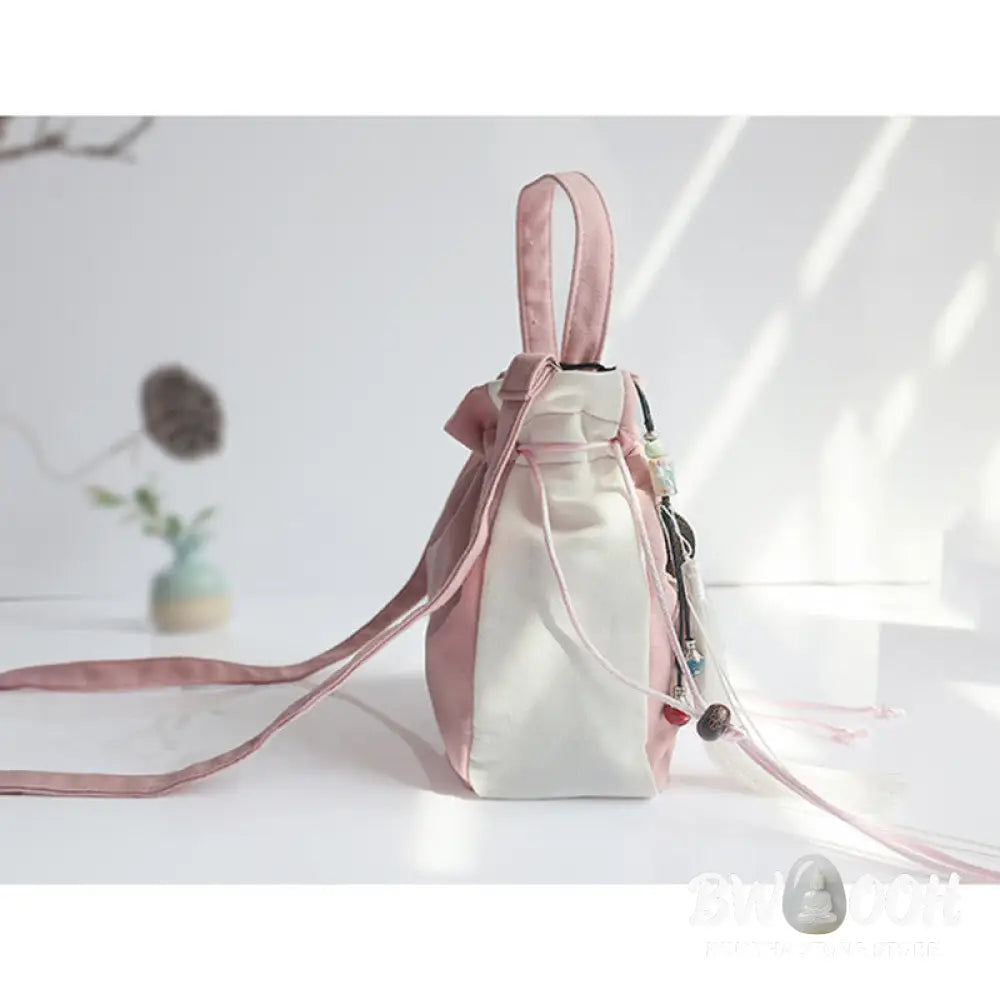 Buddha Stones Handmade Embroidered Flowers Canvas Tote Shoulder Bag Handbag - Bag