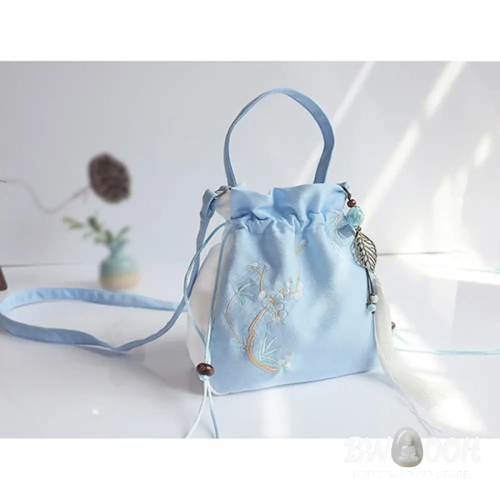 Buddha Stones Handmade Embroidered Flowers Canvas Tote Shoulder Bag Handbag - Bag