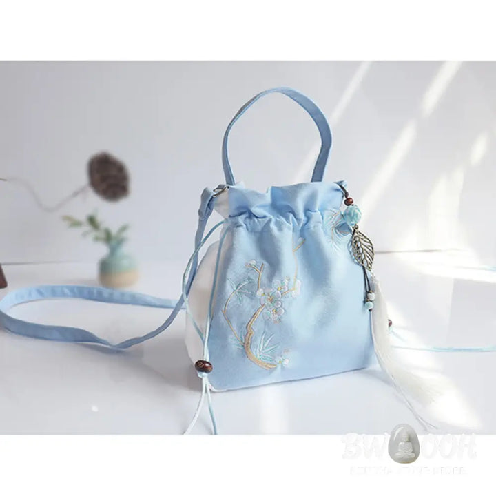 Buddha Stones Handmade Embroidered Flowers Canvas Tote Shoulder Bag Handbag - Bag