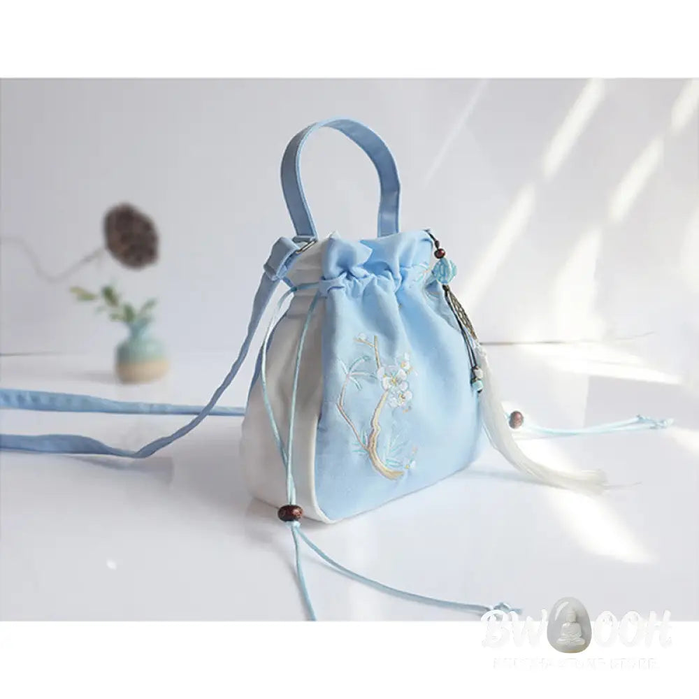 Buddha Stones Handmade Embroidered Flowers Canvas Tote Shoulder Bag Handbag - Bag