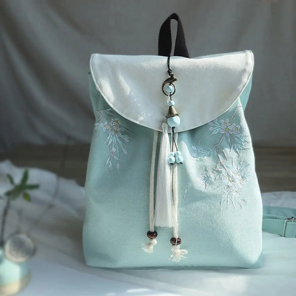 BWOOOH Handmade Embroidered Large Capacity Canvas Backpac