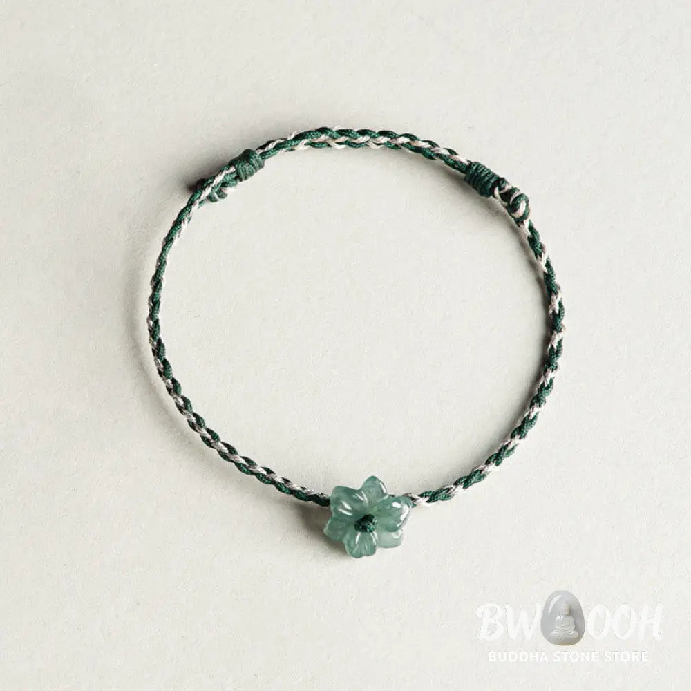 Buddha Stones Handmade Green String Jade Orchid Braided Prosperity Bracelet - BWOOOH - Bracelet
