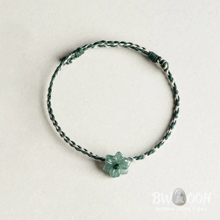 Buddha Stones Handmade Green String Jade Orchid Braided Prosperity Bracelet - BWOOOH - Bracelet
