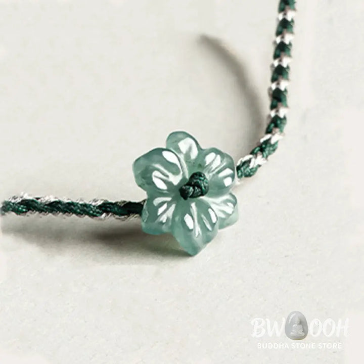 Buddha Stones Handmade Green String Jade Orchid Braided Prosperity Bracelet - BWOOOH - Bracelet