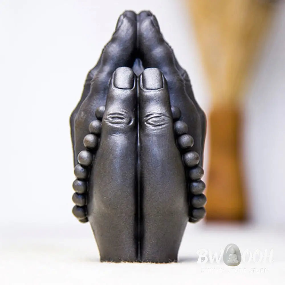 BWOOOH resin Buddha statue - Handmade Buddha Hand Namaste Iron P