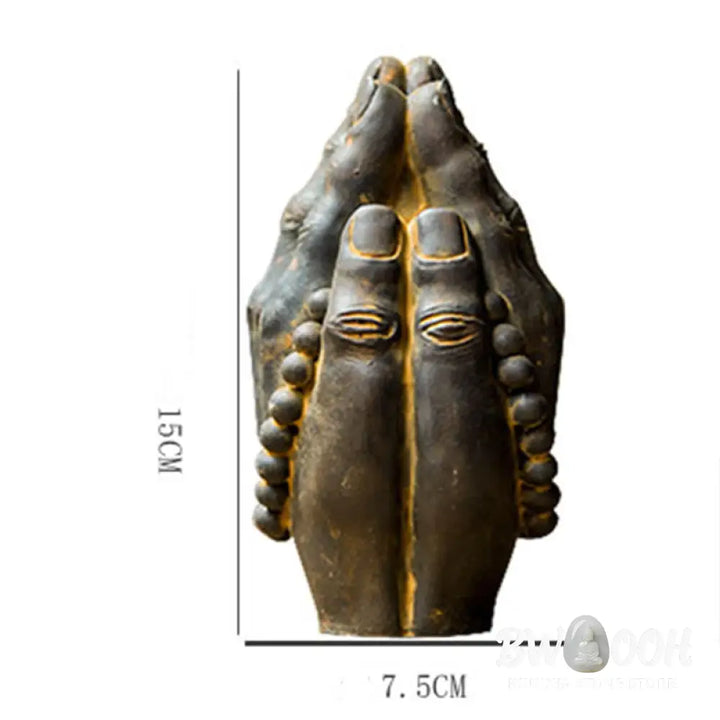 BWOOOH resin Buddha statue - Handmade Buddha Hand Namaste Iron P