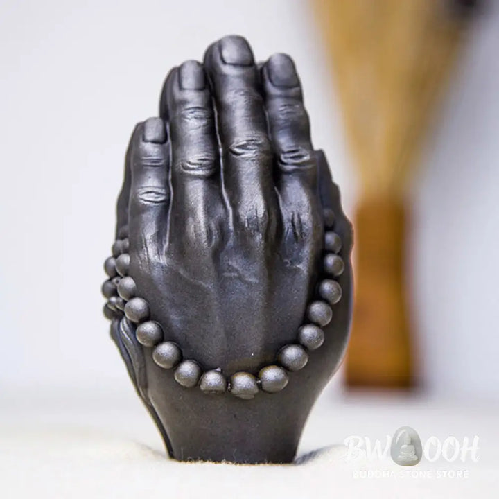 BWOOOH resin Buddha statue - Handmade Buddha Hand Namaste Iron P