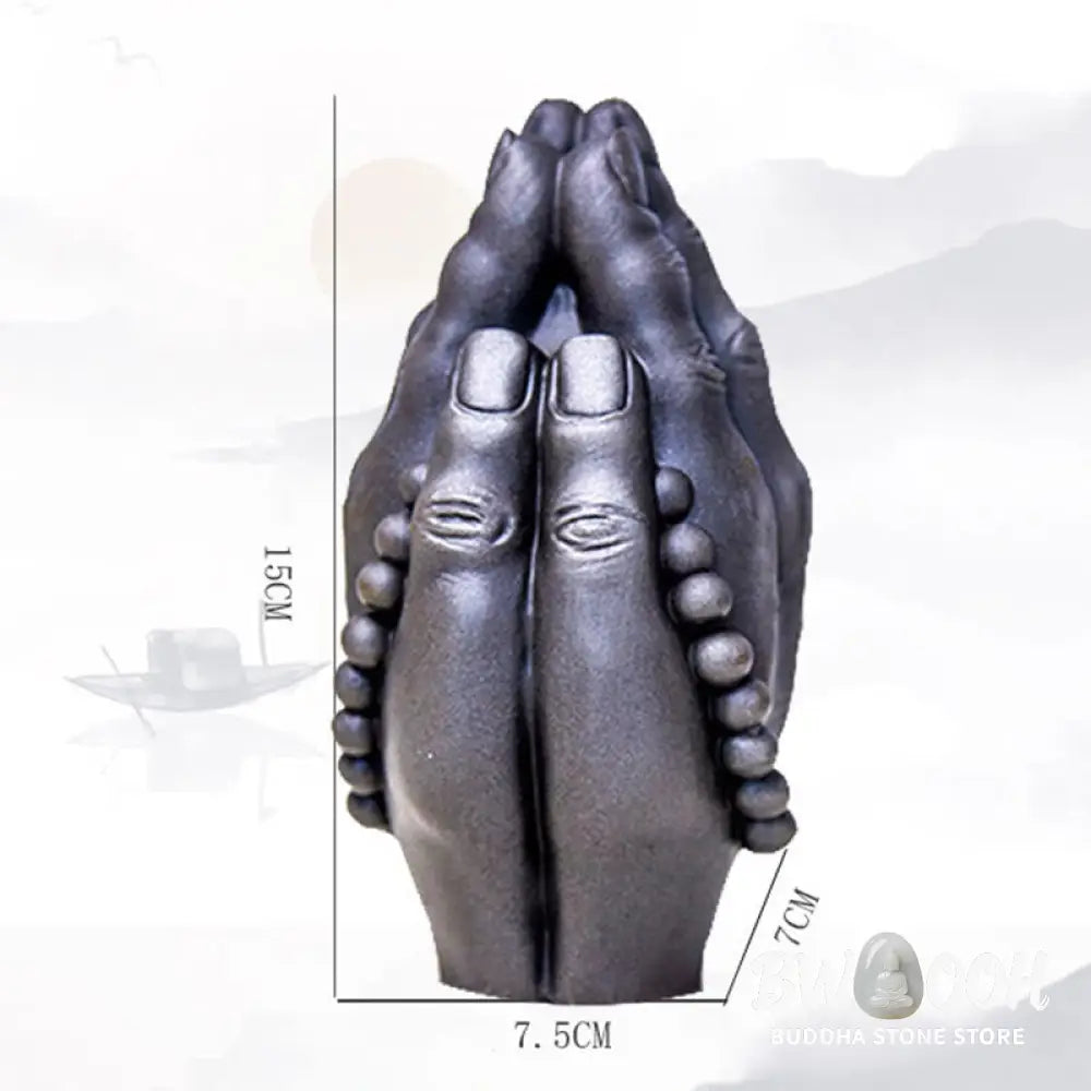 BWOOOH resin Buddha statue - Handmade Buddha Hand Namaste Iron P