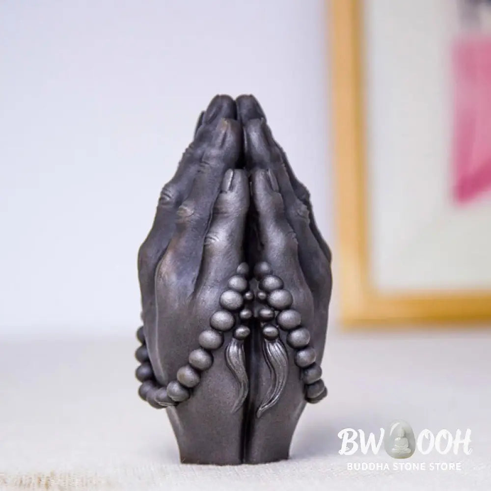 BWOOOH resin Buddha statue - Handmade Buddha Hand Namaste Iron P