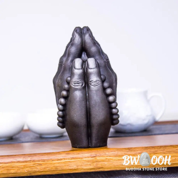 BWOOOH resin Buddha statue - Handmade Buddha Hand Namaste Iron P