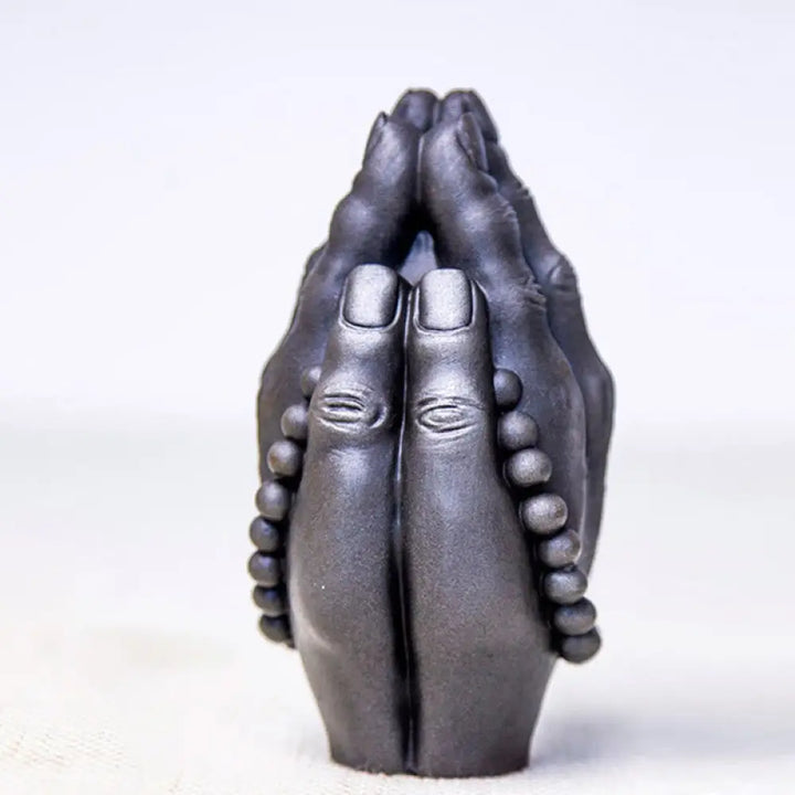 BWOOOH resin Buddha statue - Handmade Buddha Hand Namaste Iron P