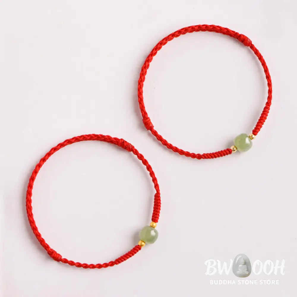 Buddha Stones Handmade Jade Lucky Bead Prosperity Braided Bracelet - BWOOOH - Bracelet