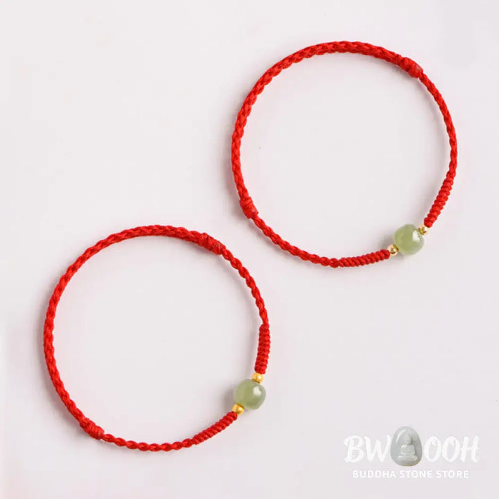 Buddha Stones Handmade Jade Lucky Bead Prosperity Braided Bracelet - BWOOOH - Bracelet