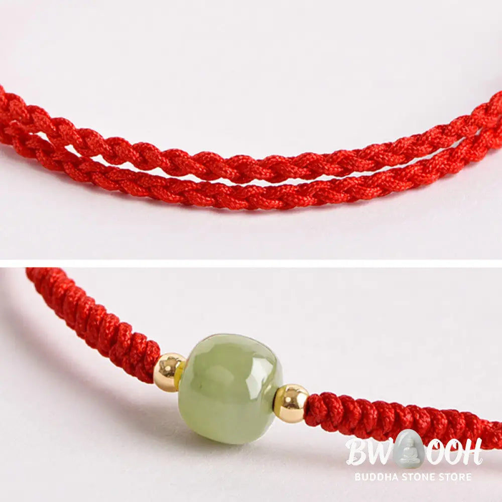 Buddha Stones Handmade Jade Lucky Bead Prosperity Braided Bracelet - BWOOOH - Bracelet