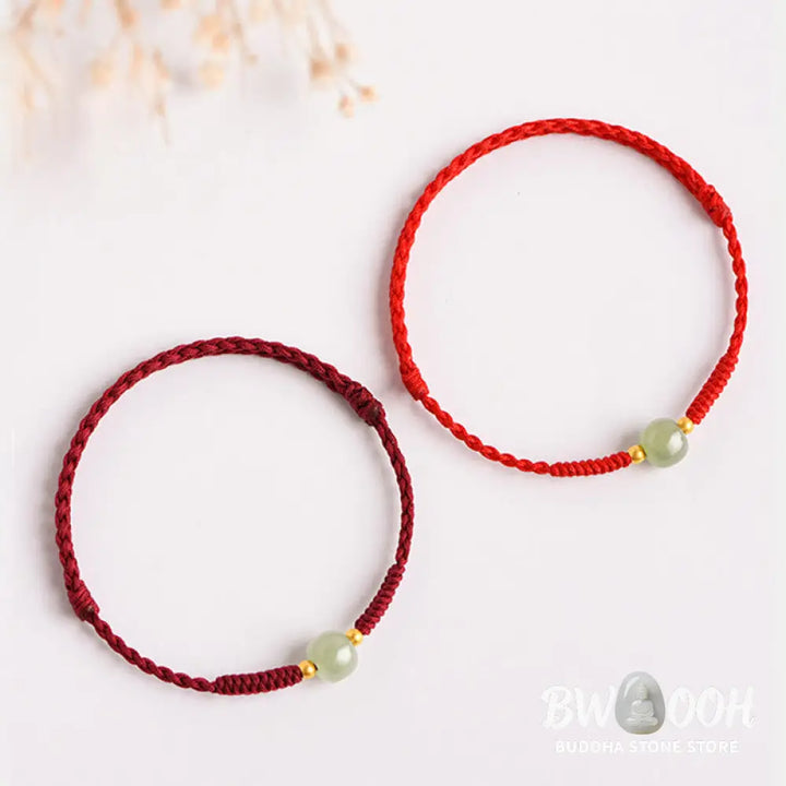 Buddha Stones Handmade Jade Lucky Bead Prosperity Braided Bracelet - BWOOOH - Bracelet