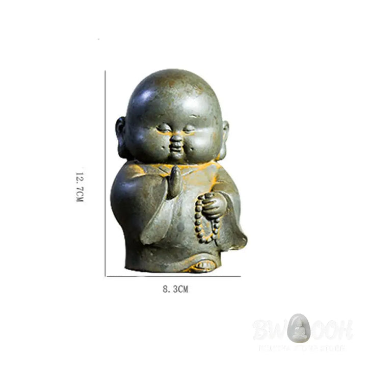 BWOOOH resin Buddha statue - Handmade Little Monk Iron Powder Ru