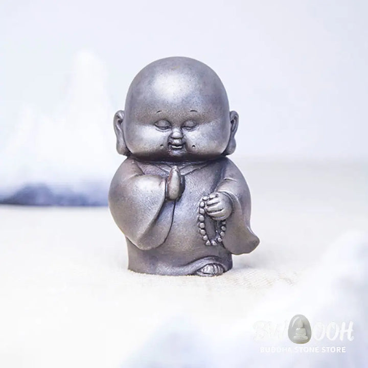 BWOOOH resin Buddha statue - Handmade Little Monk Iron Powder Ru