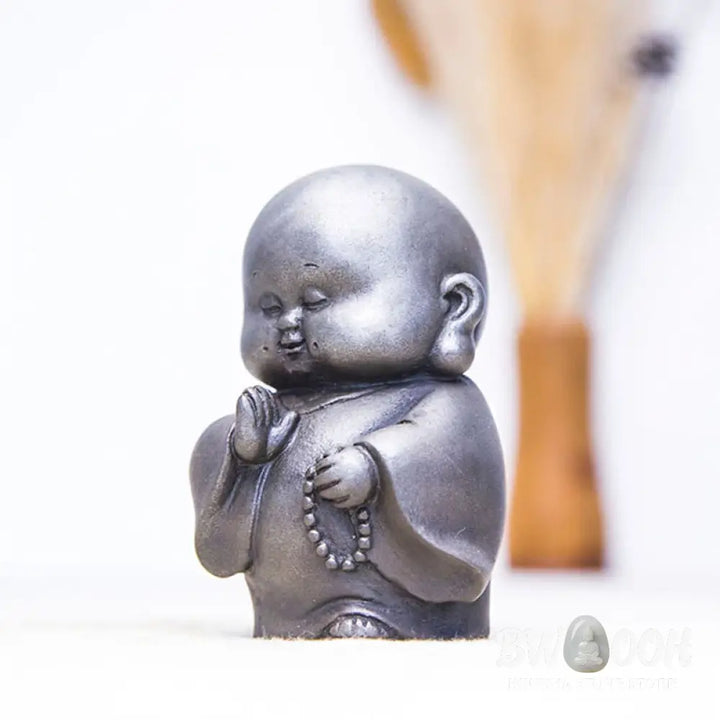 BWOOOH resin Buddha statue - Handmade Little Monk Iron Powder Ru