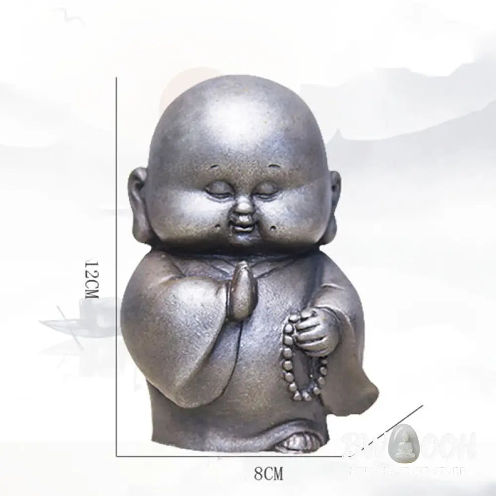 BWOOOH resin Buddha statue - Handmade Little Monk Iron Powder Ru