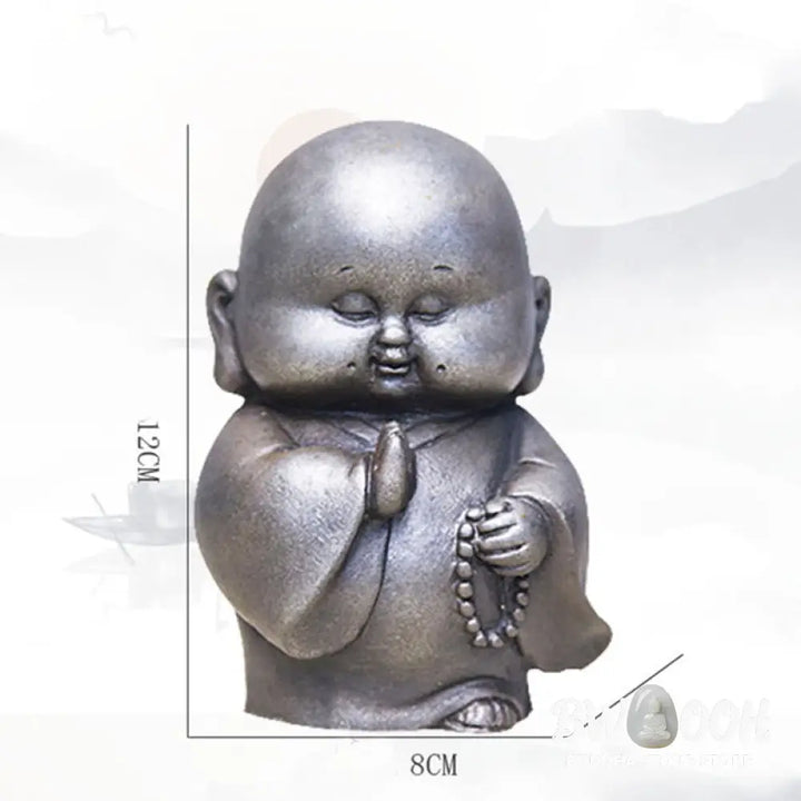 BWOOOH resin Buddha statue - Handmade Little Monk Iron Powder Ru