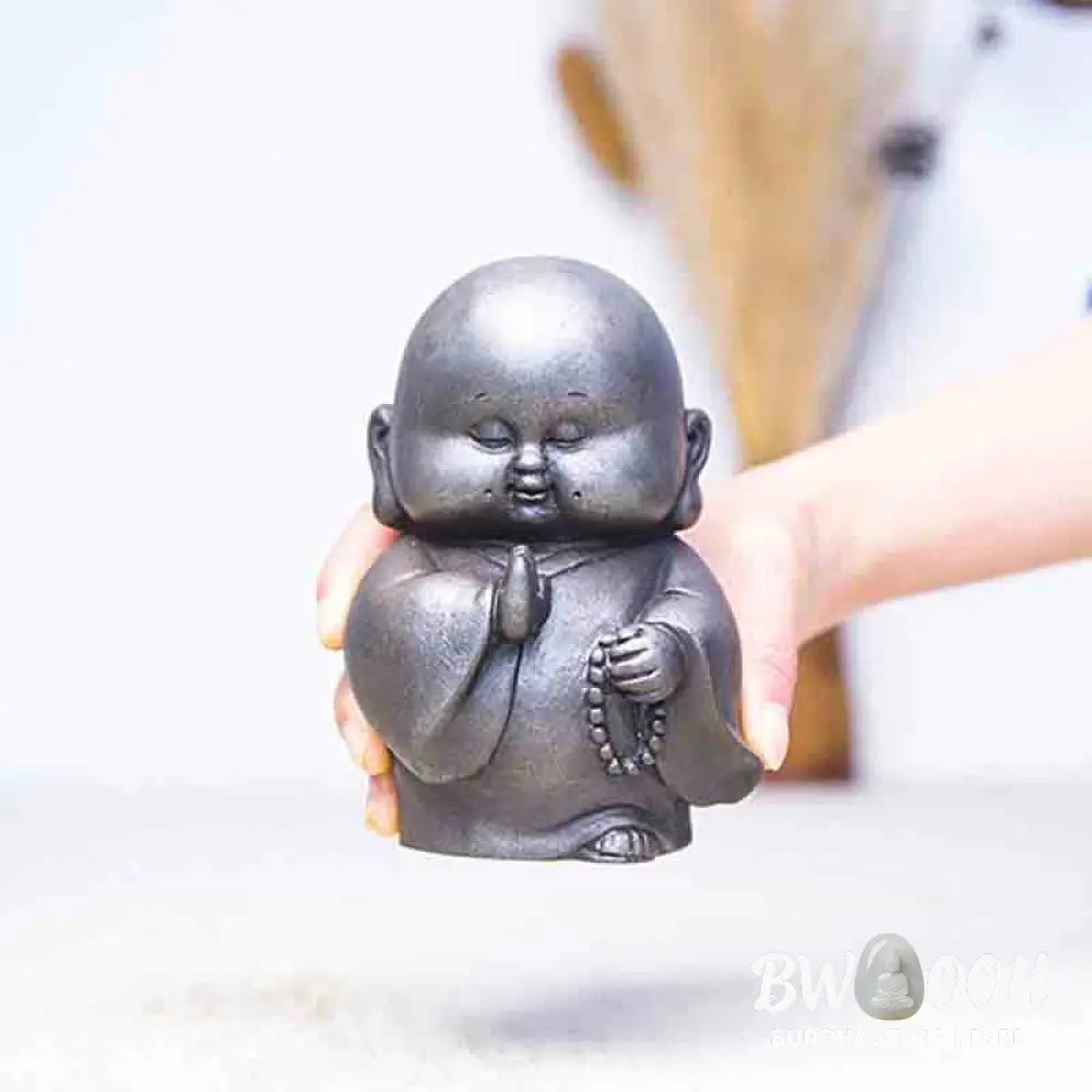 BWOOOH resin Buddha statue - Handmade Little Monk Iron Powder Ru