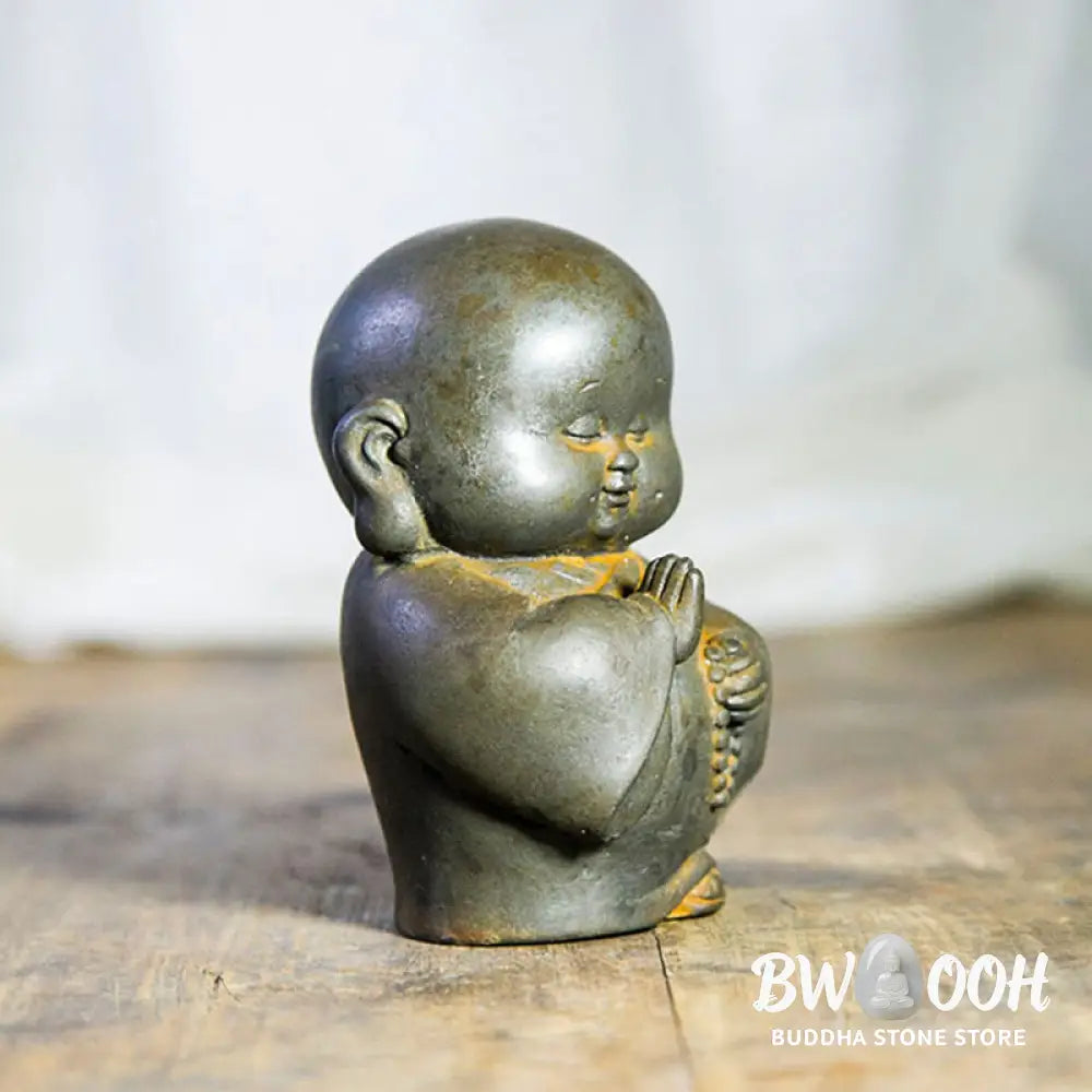 BWOOOH resin Buddha statue - Handmade Little Monk Iron Powder Ru