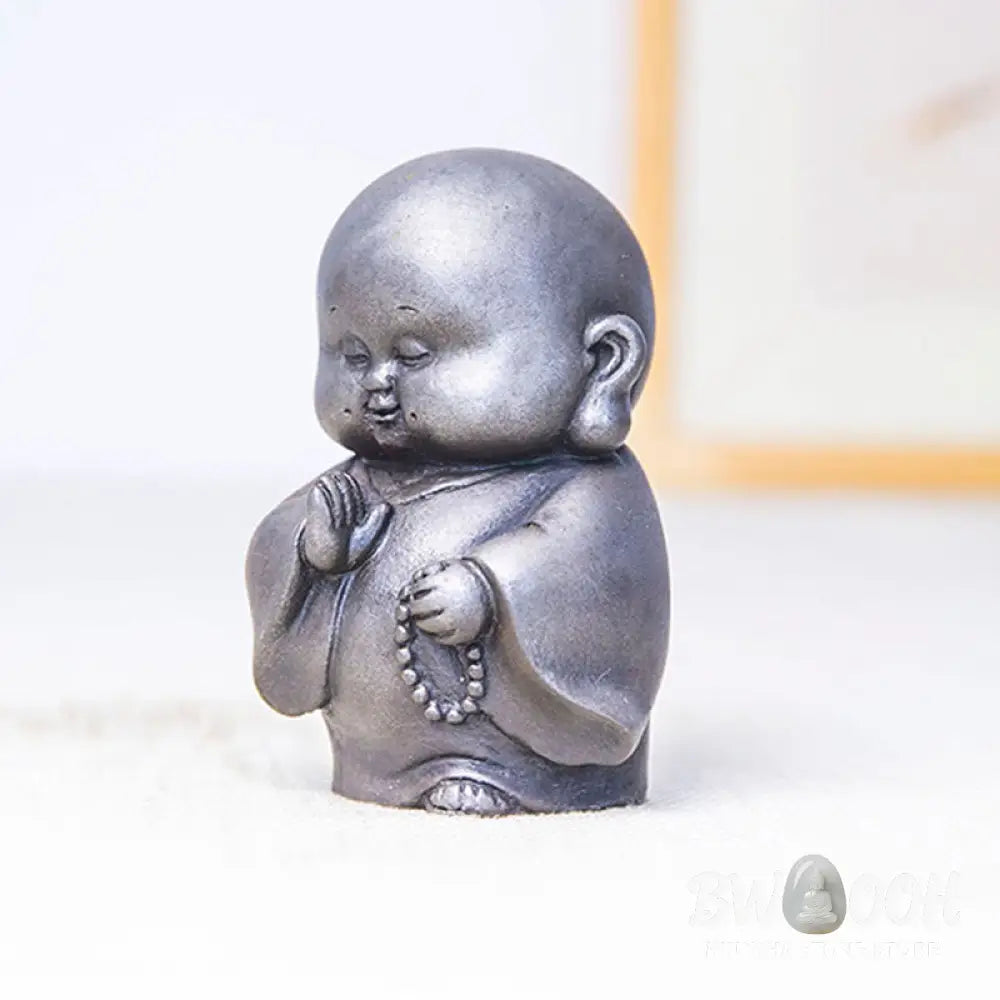 BWOOOH resin Buddha statue - Handmade Little Monk Iron Powder Ru