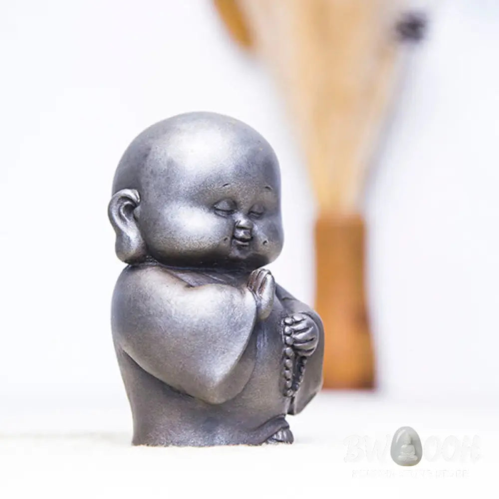 BWOOOH resin Buddha statue - Handmade Little Monk Iron Powder Ru