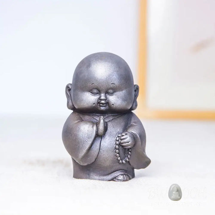 BWOOOH resin Buddha statue - Handmade Little Monk Iron Powder Ru