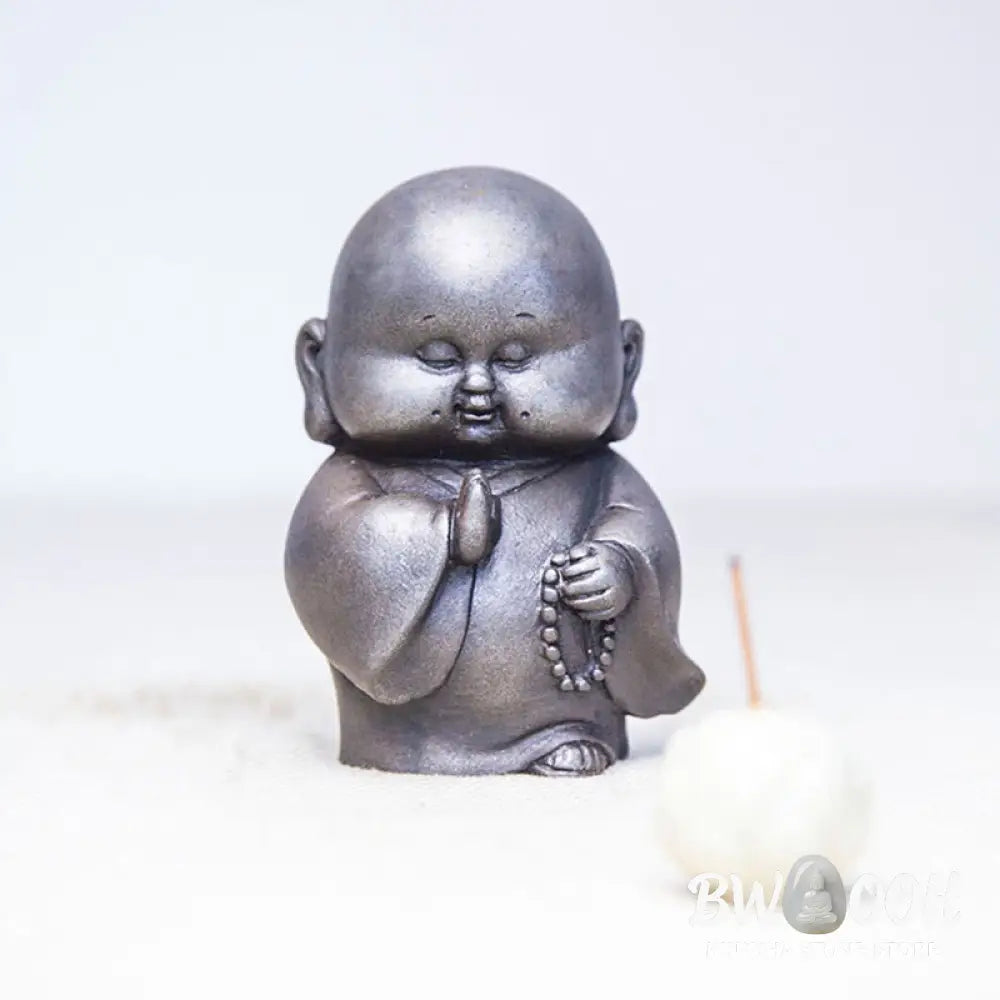 BWOOOH resin Buddha statue - Handmade Little Monk Iron Powder Ru