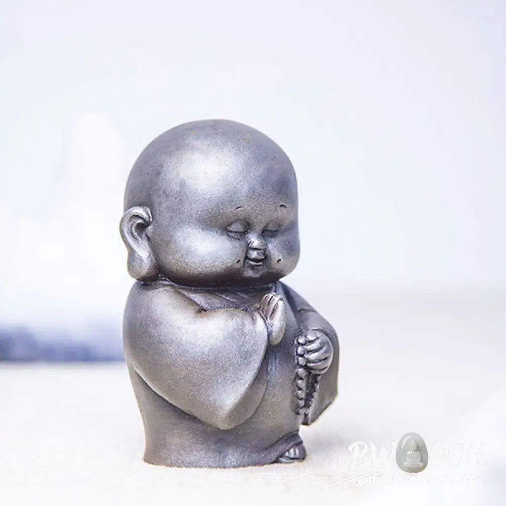 BWOOOH resin Buddha statue - Handmade Little Monk Iron Powder Ru