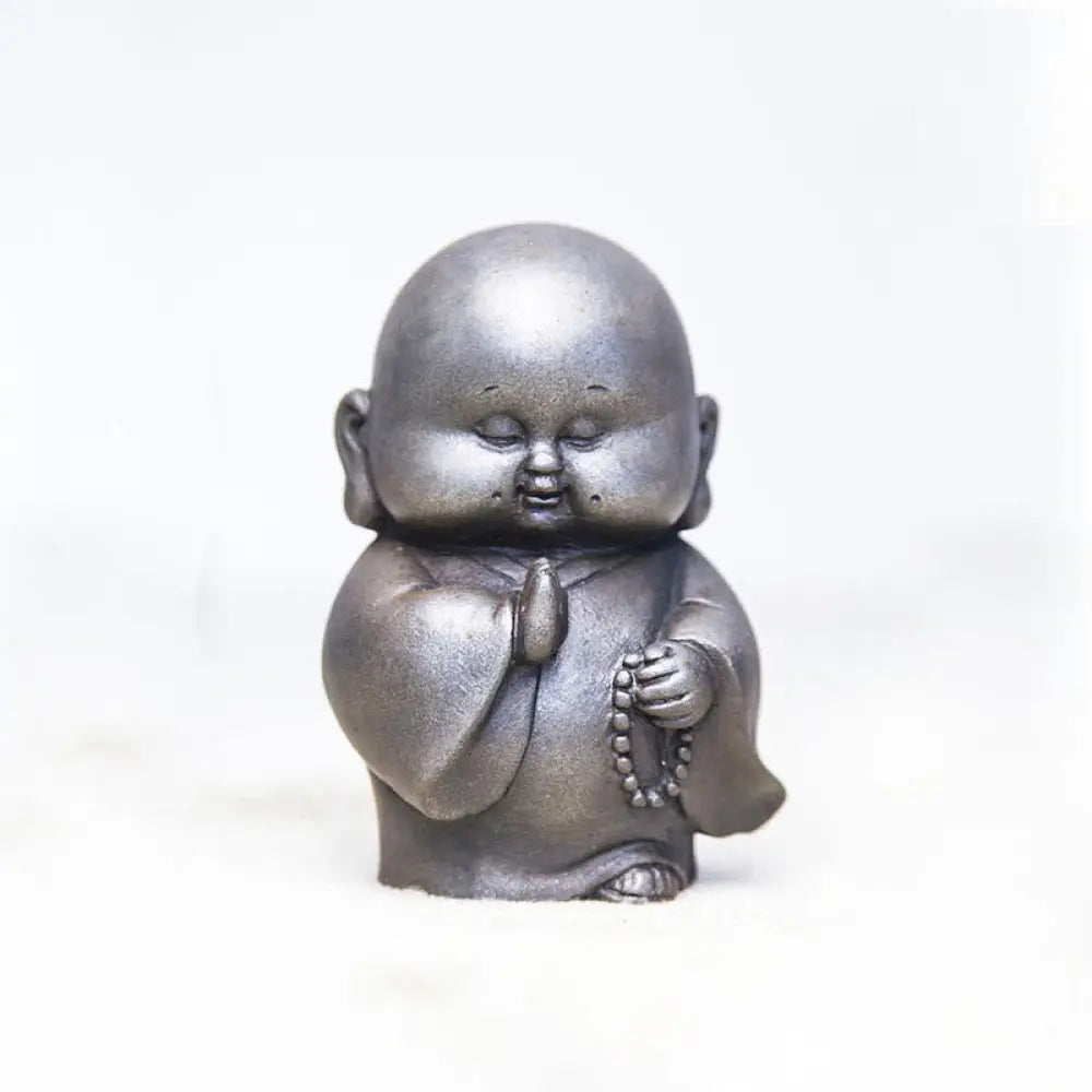 BWOOOH resin Buddha statue - Handmade Little Monk Iron Powder Ru
