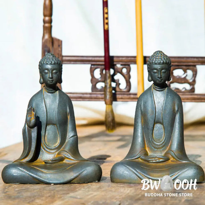 BWOOOH resin Buddha statue - Handmade Meditation Sakyamuni Buddh