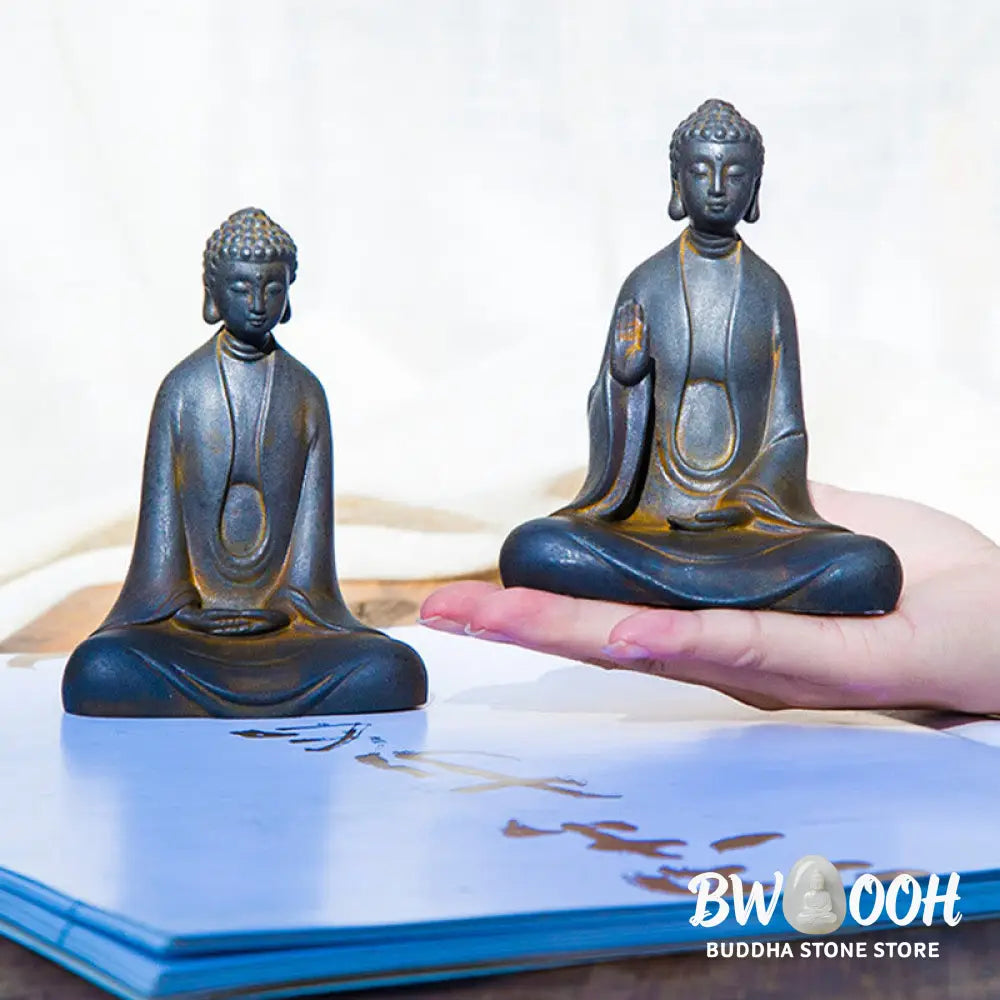 BWOOOH resin Buddha statue - Handmade Meditation Sakyamuni Buddh