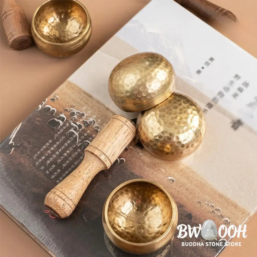 BWOOOH Tibetan singing bowl for meditation - Handmade Mini Small Singing Bo