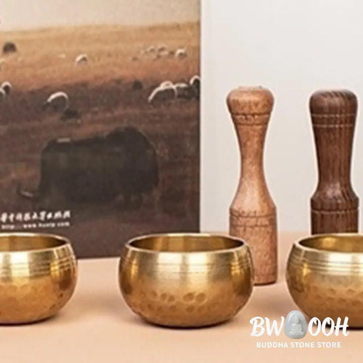 BWOOOH Tibetan singing bowl for meditation - Handmade Mini Small Singing Bo