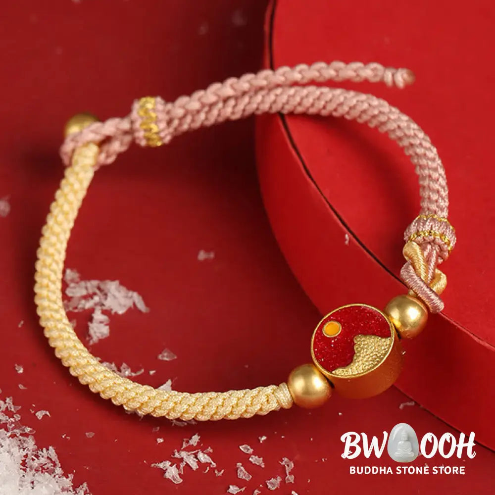 Buddha Stones Handmade Mountain and Sea Engraved Luck Two-Color String Couple Bracelet - BWOOOH - Bracelet