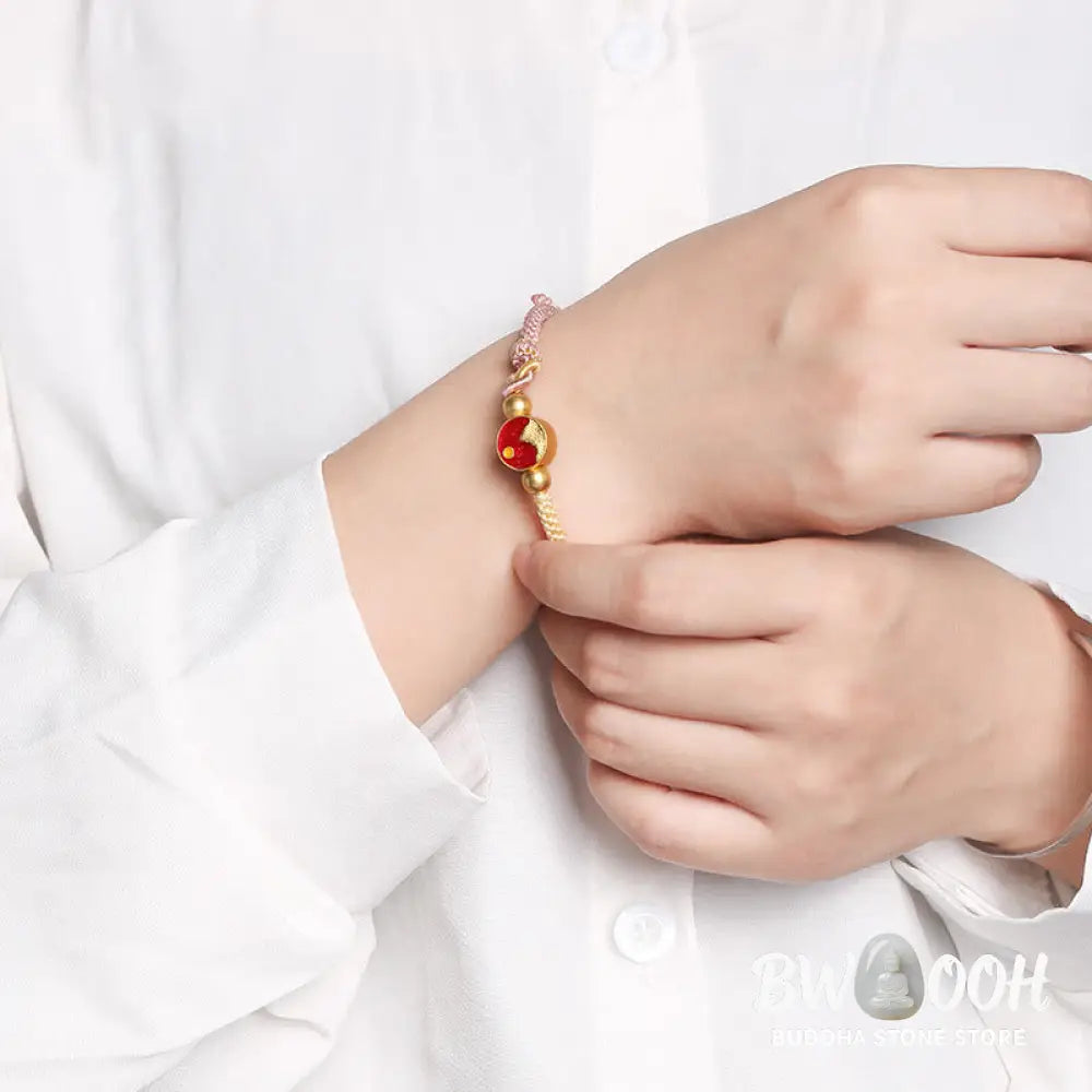 Buddha Stones Handmade Mountain and Sea Engraved Luck Two-Color String Couple Bracelet - BWOOOH - Bracelet