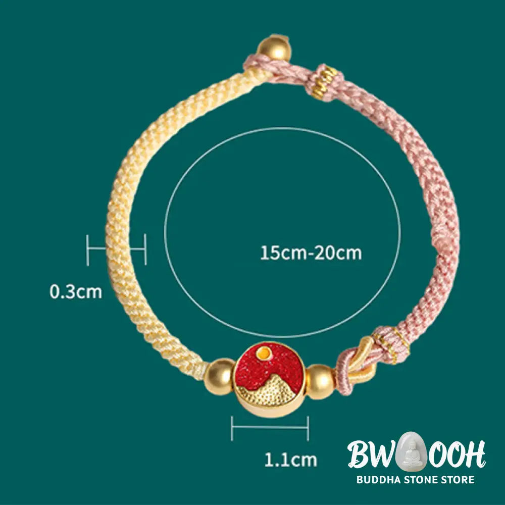 Buddha Stones Handmade Mountain and Sea Engraved Luck Two-Color String Couple Bracelet - BWOOOH - Bracelet