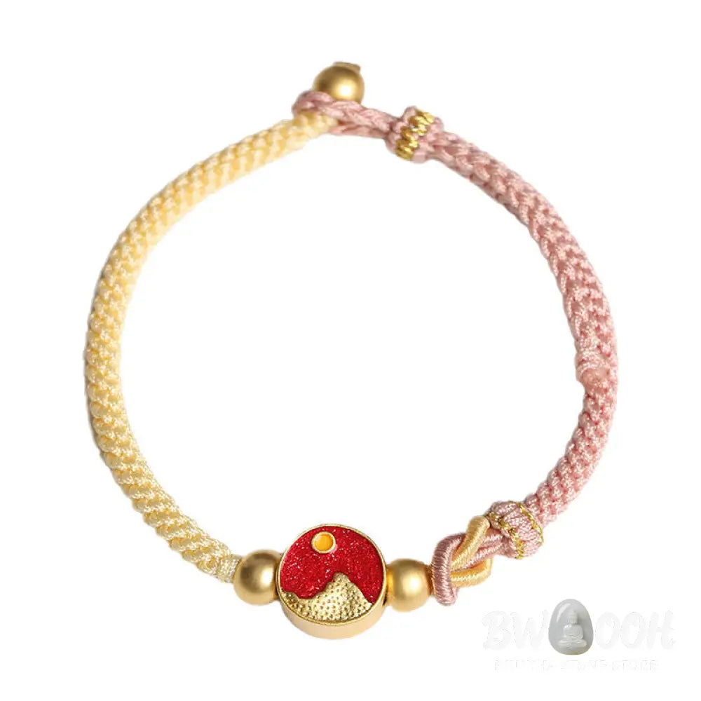 Buddha Stones Handmade Mountain and Sea Engraved Luck Two-Color String Couple Bracelet - BWOOOH - Bracelet