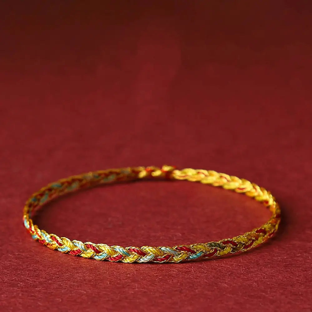 BWOOOH Handmade Multicolored Dragon Scale Pattern Braid String Bracelet - BWOOOH - 14cm - Bracelet