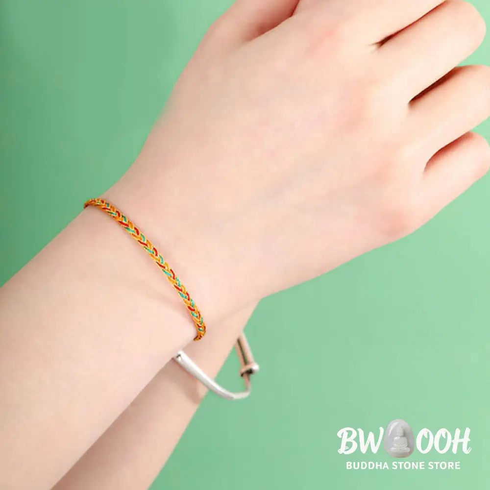 Buddha Stones Handmade Multicolored Dragon Scale Pattern Braid String Bracelet - BWOOOH - Bracelet