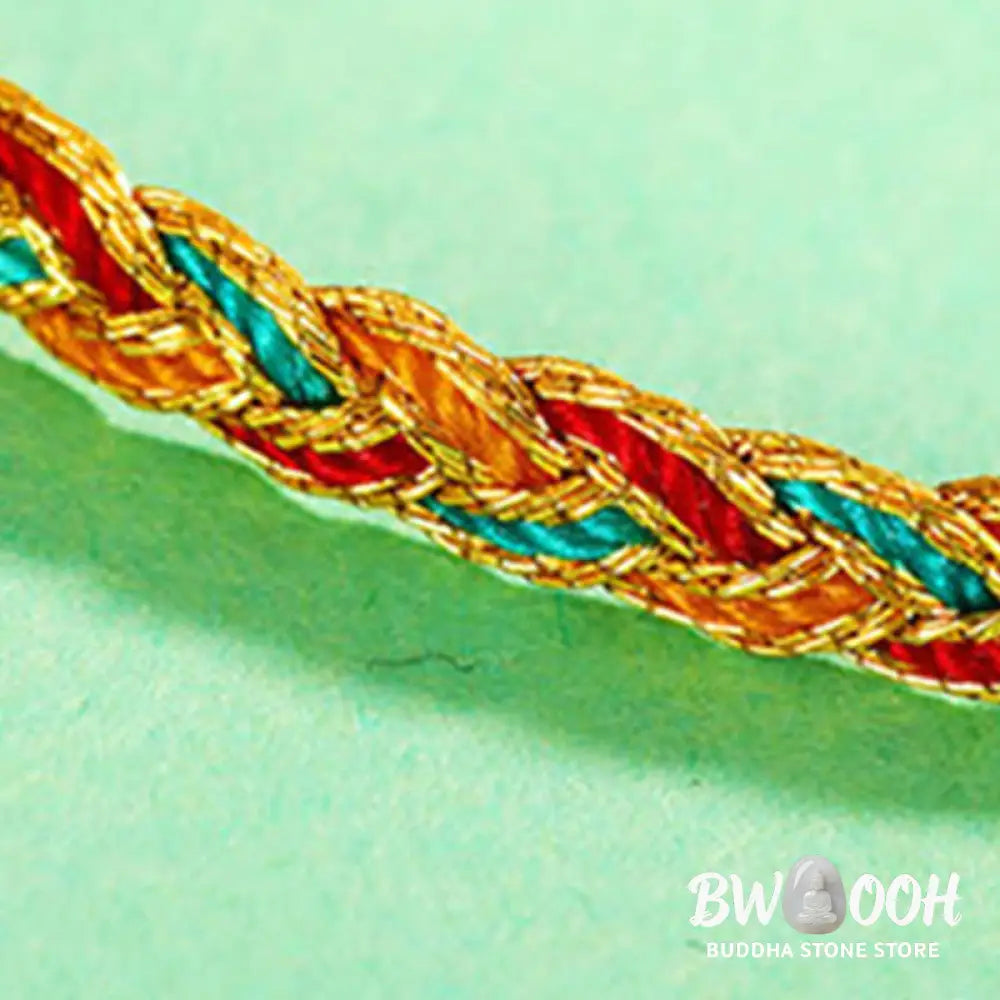 Buddha Stones Handmade Multicolored Dragon Scale Pattern Braid String Bracelet - BWOOOH - Bracelet