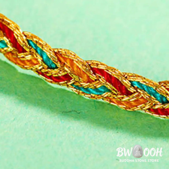 Buddha Stones Handmade Multicolored Dragon Scale Pattern Braid String Bracelet - BWOOOH - Bracelet