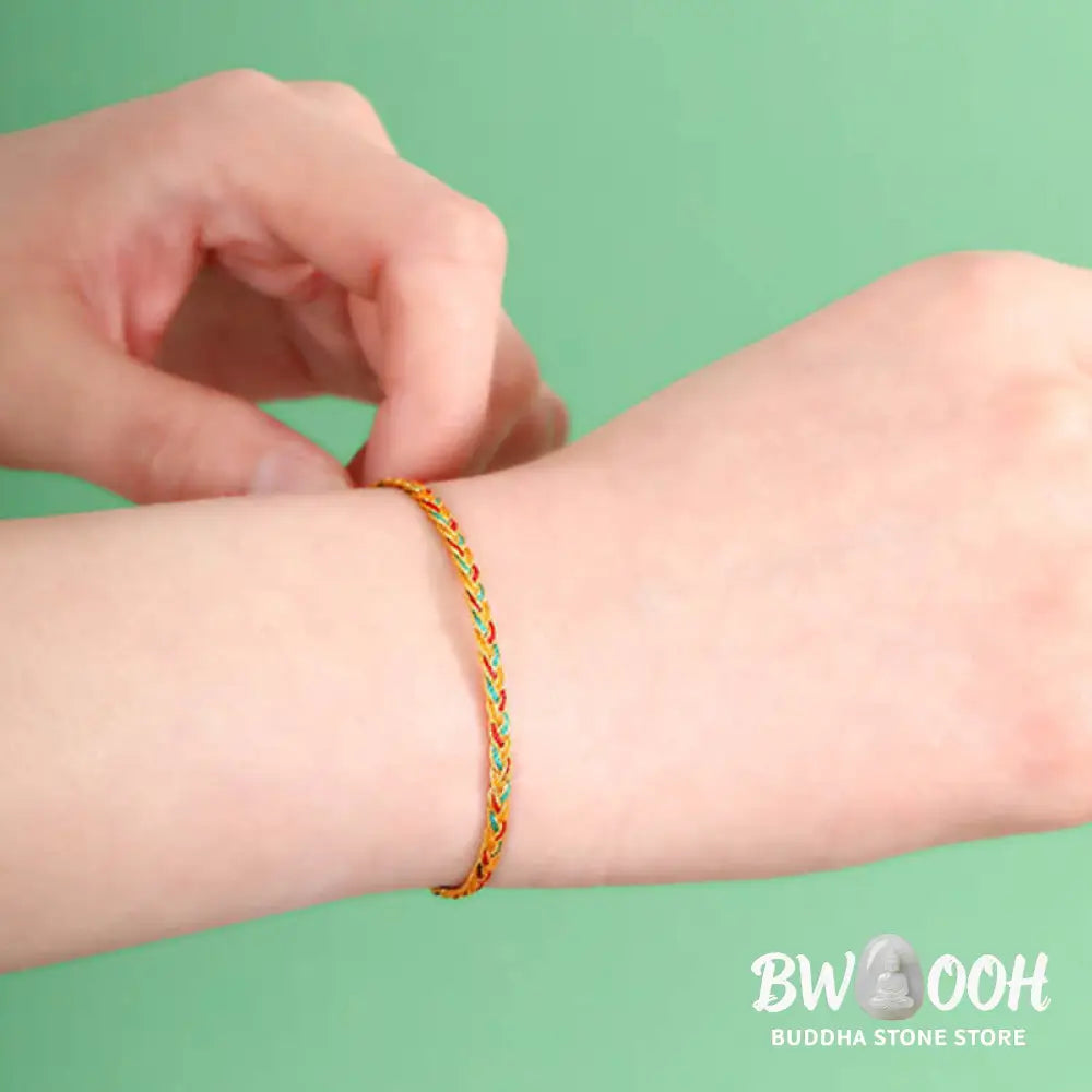 Buddha Stones Handmade Multicolored Dragon Scale Pattern Braid String Bracelet - BWOOOH - Bracelet