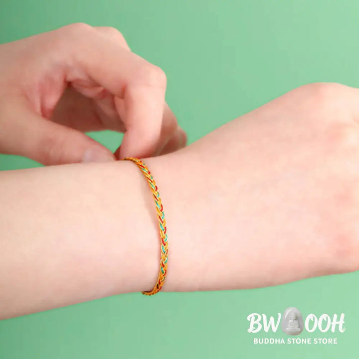Buddha Stones Handmade Multicolored Dragon Scale Pattern Braid String Bracelet - BWOOOH - Bracelet