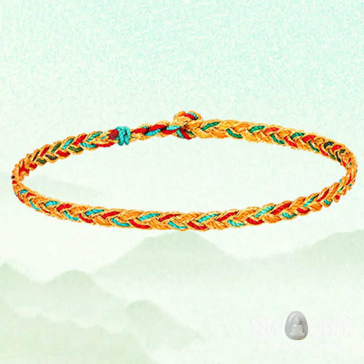 Buddha Stones Handmade Multicolored Dragon Scale Pattern Braid String Bracelet - BWOOOH - Bracelet