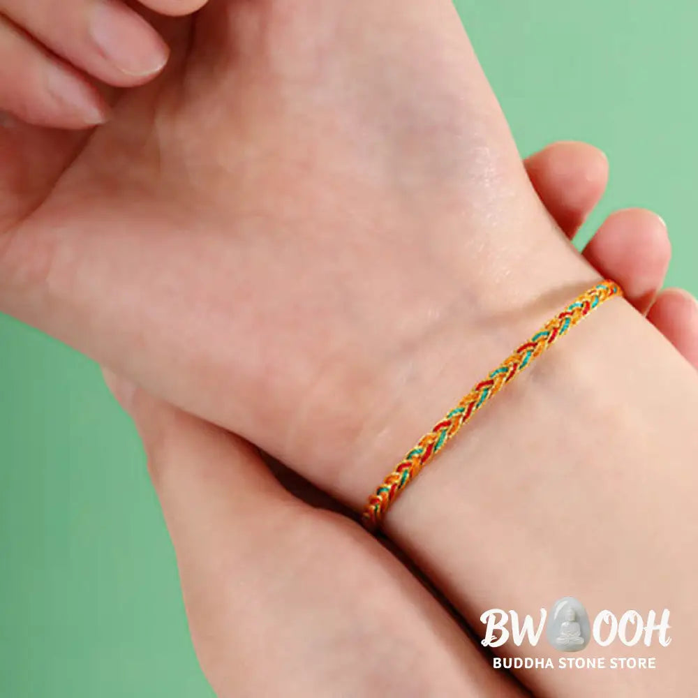Buddha Stones Handmade Multicolored Dragon Scale Pattern Braid String Bracelet - BWOOOH - Bracelet