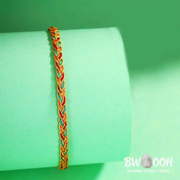 Buddha Stones Handmade Multicolored Dragon Scale Pattern Braid String Bracelet - BWOOOH - Bracelet